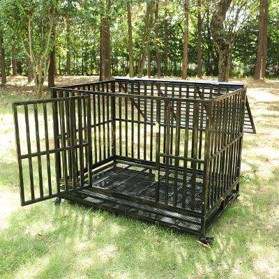 China Breathable Large Black Color Iron Rustproof Single Door Pet Cage Easy To Assemble for sale