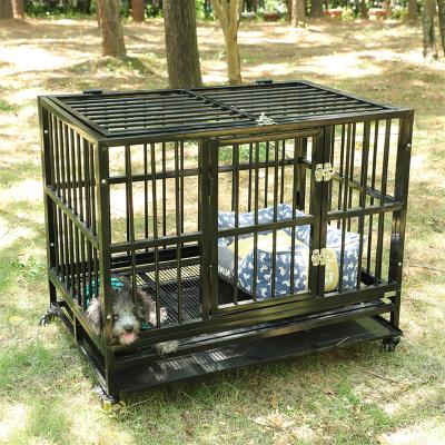 China Wholesale Breathable Durable Iron Strong Single Door Pet Cage Crate With Toilet Tray for sale