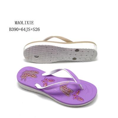 China New Fashion Anti-odor MLXY Cheap PVC Ladies High Heel Beach Flip Flops Bathroom Slippers chappal for sale