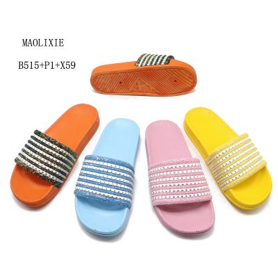 China Custom Fashion Trend Logo PVC Sides Sandals Slipper For Women for sale