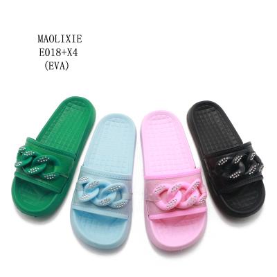 China Custom EVA Stylish Chappal Women Slide Slippers Luxury Wholesale Fashion Trend Ladies Slides Shoes for sale