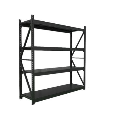 China Heavy Duty 4 Tier Corrosion Protection Warehouse Stacking Racks Shelves Adjustable Household Storage Shelf Metal Rack for sale