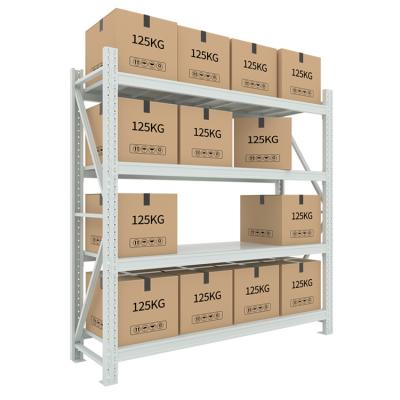 China Adjustable Corrosion Protection Movable Rack 4 Layers Medium Duty Warehouse Boltless Storage Metal Steel Rack for sale