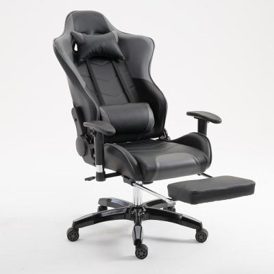 China Adjustable (height) work well racing gaming chair with footrest leather computer gaming chair for sale