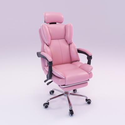 China Wholesale Adjustable Pink Yellow Custom Leather PU Office Chair for sale