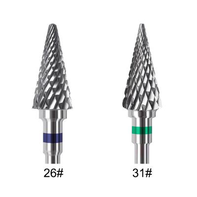 China FREE SHIPPING Russian Nail Care Rainbow Manicure Tungsten Steel Carbide Nail Drill Bit for sale