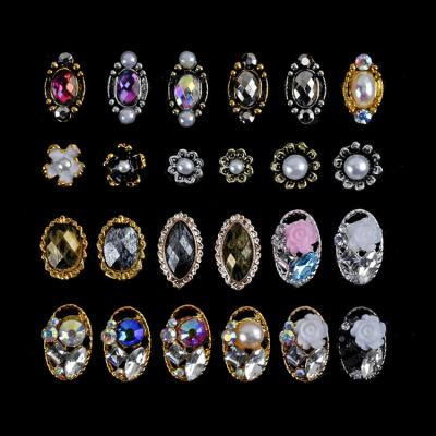 China Free Shipping New Alloy Retro Nail Art Products 3D Nail Decorations Manicure Material Nail Art Accessories for sale