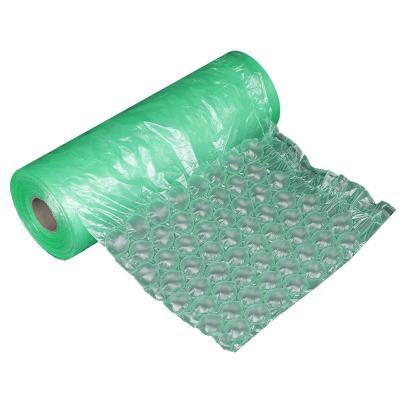 China Transpotation protection thickening green inflatable air bubble film wrap roll cushioning packing materials for shipment for sale