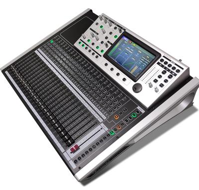 China Professional METAL 24 USB Audio Mixer Channel Effect Design Digital Mixer Consoles New Built In Sound Card Touch Screen for sale