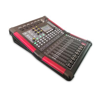 China High Quality Short Circuit Protection Built In Professional BT 12 Channel Mixer Studio Church Digital Audio Console Sound Equipment Sound Card for sale