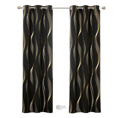 China Wholesale Luxury Black Blackout Window Curtains For Living Room Elegant Printed Window Curtain for sale