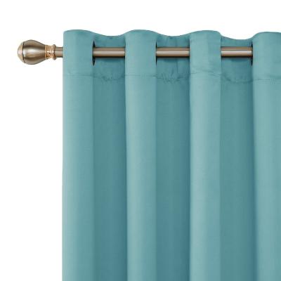 China Blackout Sky Blue Blackout Decorative Soft Curtain Insulated 100% Darkening Curtain for sale