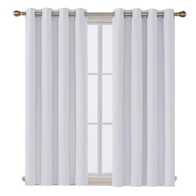 China Wholesale Ready Made Luxury Living Room Blackout Curtain Grommets White Blackout Window Curtain for sale