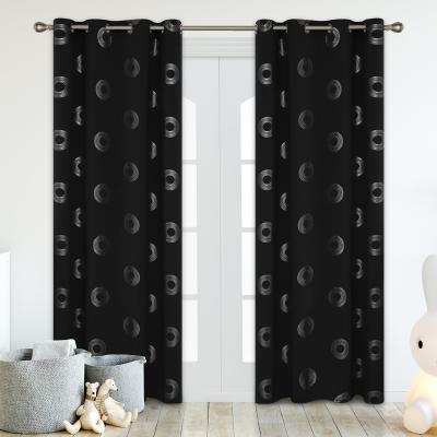 China Luxury Modern Blackout Ready Made Curtains Surround Designs Curtain Foil Printing Blackout Window Curtain for sale