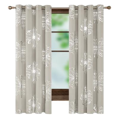 China Deconovo New Design Blackout Design Bedroom Window Curtain Aluminum Printing Luxury Blackout Ready Made Curtains for sale