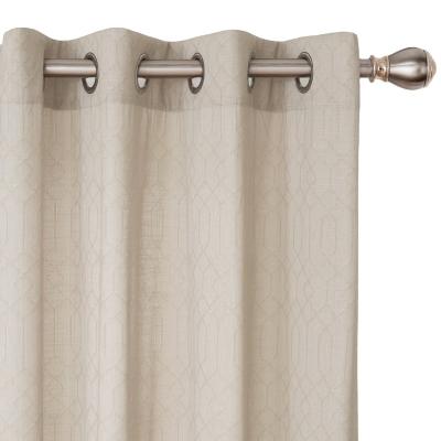 China Beige Ready Made Modern Fabric Jacquard Blackout Curtain Turkish Curtain for sale