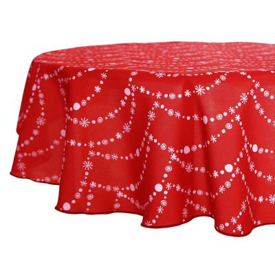 China Waterproof unique design white lights string pattern for Christmas, Christmas waterproof tablecloth/round table cover for sale