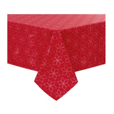 China Christmas Style Oxford Water Resistant Waterproof Table Cloth With Foil Printed Diamond Pattern for sale