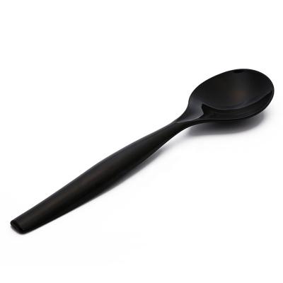 China Black Silver Plastic Biodegradable Plastic Disposable PS Dinner Spoon for sale