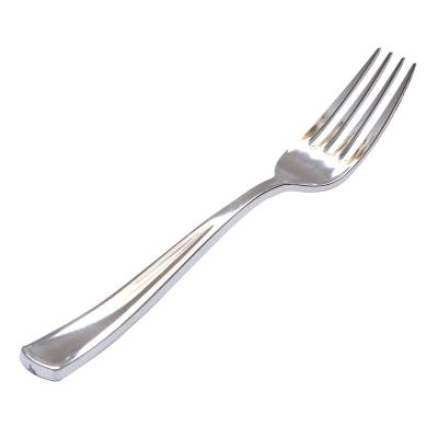 China Food Grade Plastic Fork Cutlery Wholesale Silver Plated Luxury Birthday Travel Camping Wedding for sale