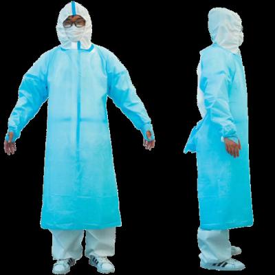 China 100% Waterproof Disposable Civil Use Non-Medical Blue PE Plastic Waterproof Cloth Anti-fouling Gown for sale