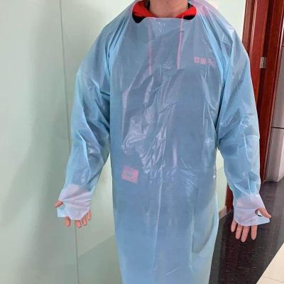 China Disposable plastic CPE robe, rain poncho for sale