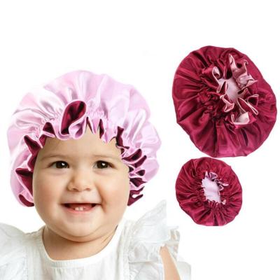 China Reversible Plush Y-Z Pink Mommy and Baby Plain Satin Hood Set for Mommy and Me to Sleep Hat Hood for sale