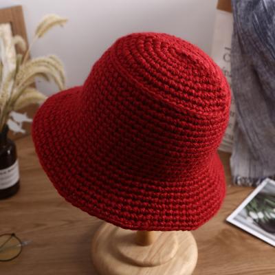 China breathable & Y-Z Crochet Women Wide Brim Bucket Hat Waterproof for Girls Mommy and Me Hat for sale