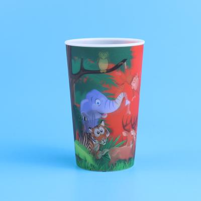 China Hot Selling Sustainable 3D PP Lenticular Plastic Reusable Coffee Cup Personalized Plastic Cups For Kids for sale