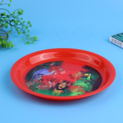 China Disposable Baby Dinner Round Bowl 3D Cartoon Kids Plastic Lenticular Food Dishes for sale