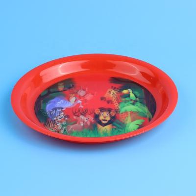 China High Quality Disposable Lenticular Plate 3D Classic Printing Plastic Dinner Dish For Kids for sale