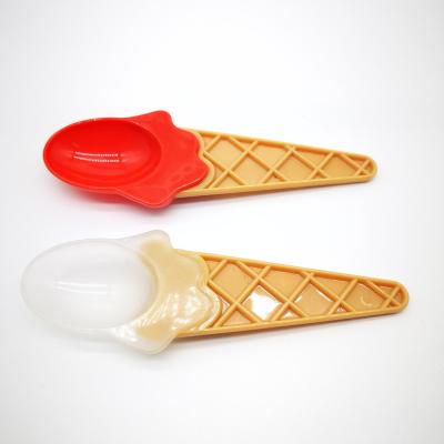 China Eco Friendly Viable Color Ice Cream Spoon Custom Plastic Ice Cream Spoon For Yogurt for sale