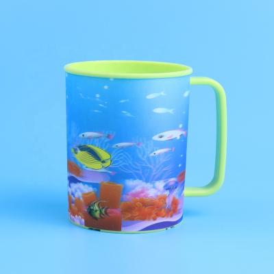 China Wholesale Personalized 3D Lenticular Classic Cartoon Kids Plastic Coffee Mug Kids Cup With Handle for sale