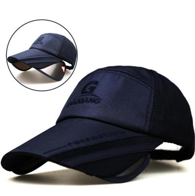 China breathable & Wholesale Waterproof Retractable Brim Mens Dad Hat Sports Hats With UV Protection PVC Window for sale