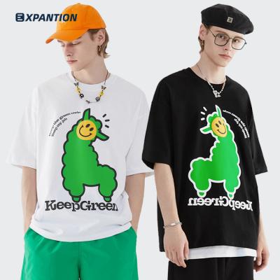 China Anti-wrinkle EXP summer streetwear comfort premium mens unisex cartoon graphic personalized OEM custom screen print crewneck T-shirt for sale