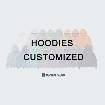 China Anti-pilling EXP OEM custom logo printing streetwear pullover french terry plain white men's hoodies embroidered plain unisex manufacturer for sale