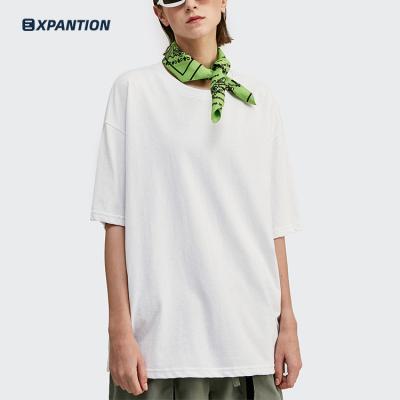 China Custom 100% Cotton Casual Election Anti-Wrinkle EXP Logo Tee Top Men's Promotional Simple White T-Shirts for sale