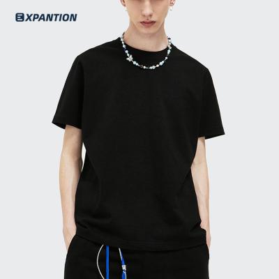 China Wholesale premium quality vintage streetwear crewneck short sleeve EXP anti-pilling black 265gsm t-shirts for men for sale