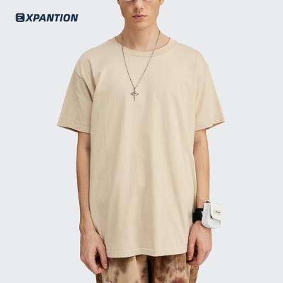 China Anti-pilling EXP bulk unisex factory unisex 100% plain o neck high street cotton 210gsm casual loose style top quality T-shirts for sale