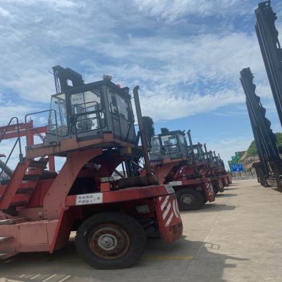 China Electric TRUCK CRANE Klmar Drf 450 Container 45ton Spreader Reach Truck Stacker Equipment For Sale for sale