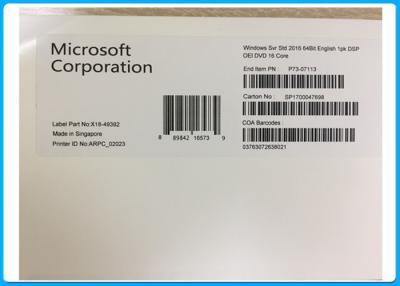 China 100% Original Windows Server 2016 Standard Edition OEM Packaging Genuine Software for sale