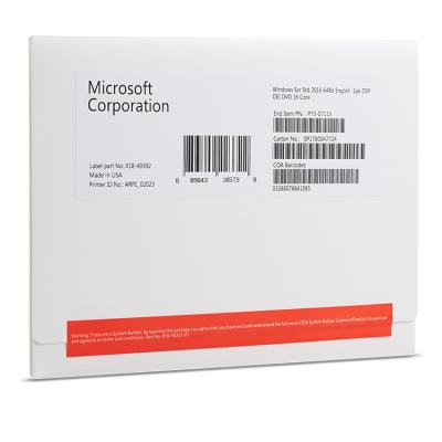 China Echtes Soem-Paket des Microsoft Windows-Server-2016 Standard-64 der Bit-DVD zu verkaufen