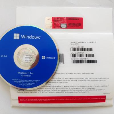 China Pacote mordido do OEM da chave 64 profissionais DVD do COA Microsoft Windows 11 de FPP à venda