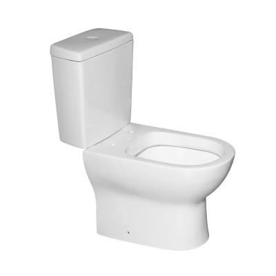 China Modern Portable Dual-Flow Toiletries Western Sanitary Ware Double Square Shape WC Two Piece Toilet for sale