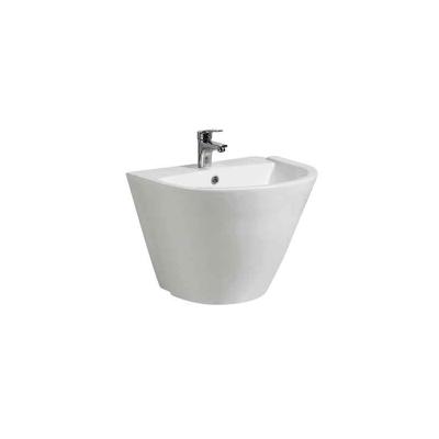 China Easy Clean European Style White Modern Sink Wall Hung Porcelain Half Pedestal Hand Sink for sale