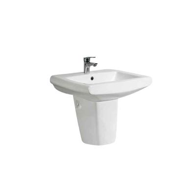 China Easy Clean Wash Basin Factory Direct Hand Wash Wall Hung Ceramic Basins Semi Pedestal Wash Basin For Bathroom for sale