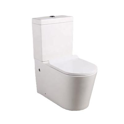 China Double-Flow Bathroom WC Ceramic Dual Flush Down Wash Down Two Piece Toilet Rimless Two Piece Toilet for sale