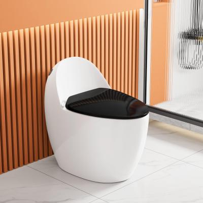 China Cute Double-flow Bathroom Strap Egg Shape WC Color For Pissing Peep Chinese Ceramic One-piece Toilet for sale