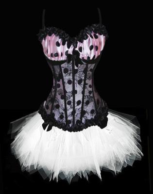 China Hot Antibacterial Ecoparty Corset Costume Hen Party Bustier Corset Dress With Skirt Set Burlesque for sale