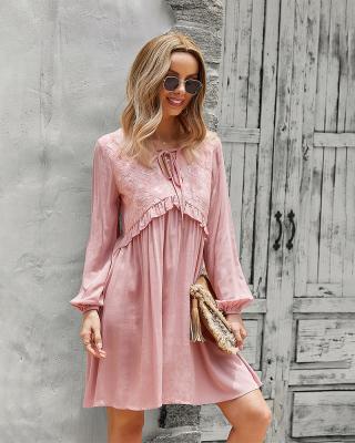 China 2021 Breathable New Summer Autumn Solid Color Women Dress Sheath Long Lady Pleated Chic Loose Dress Beach Casual Dress Vestidos for sale